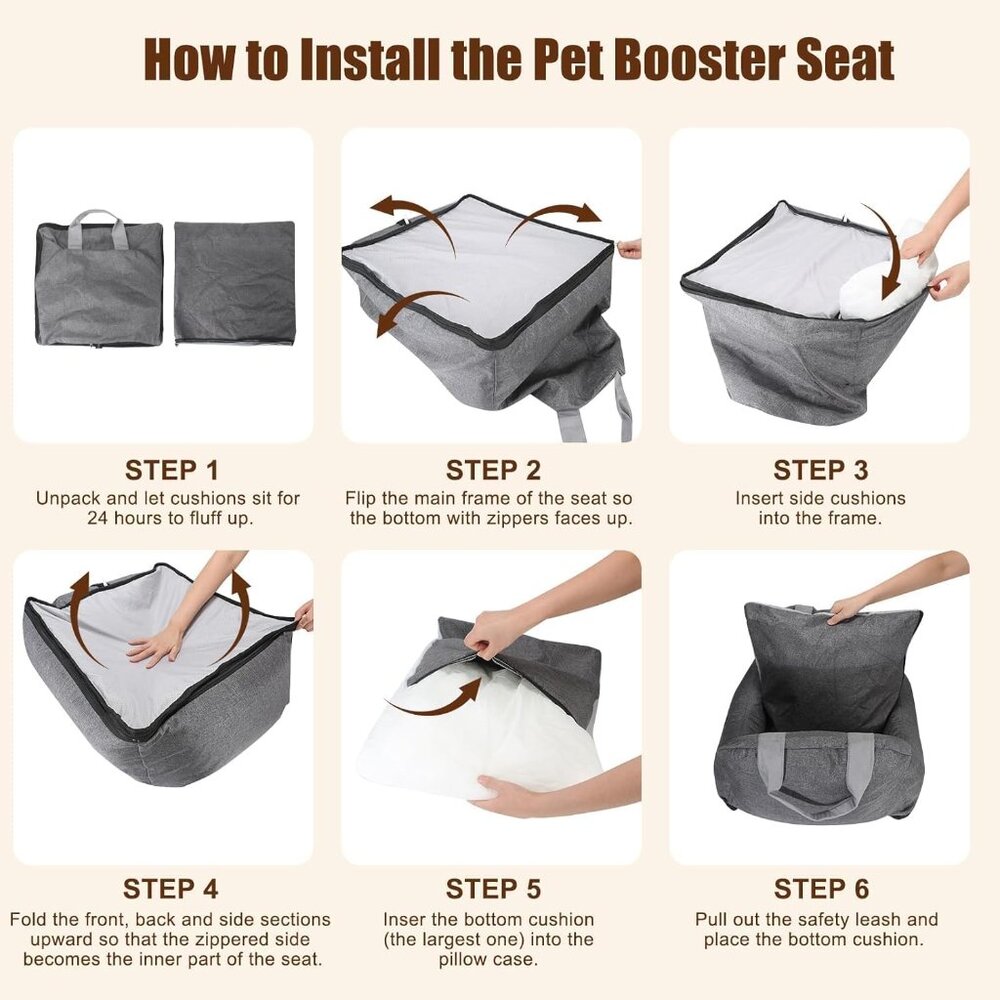 Car Seat for Small & Medium-Sized Dogs & Cats Up to 25 lbs – Size M - Picture 5 of 9